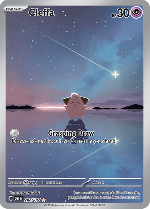 Pokémon TCG Cleffa 202/197 SV03: Obsidian Flames IR Full Art Ungraded