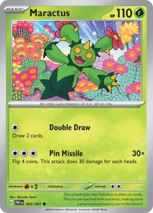 Pokémon TCG SV: Paldean Fates 003/091 Maractus Common Ungraded
