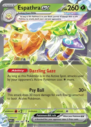 Pokémon TCG SV: Paldean Fates 006/091 Espathra ex Double Rare Ungraded