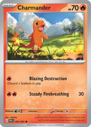 Pokémon TCG SV: Paldean Fates 007/091 Charmander Common Ungraded