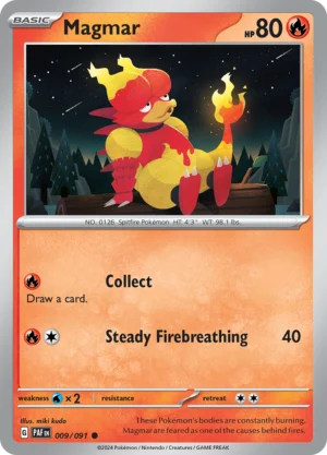 Pokémon TCG SV: Paldean Fates 009/091 Magmar Common Ungraded