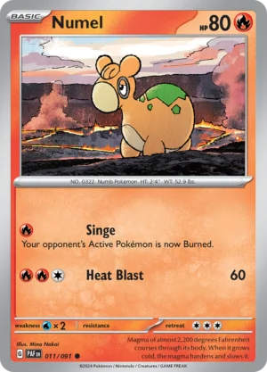 Pokémon TCG SV: Paldean Fates 011/091 Numel Common Ungraded