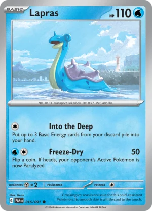 Pokémon TCG SV: Paldean Fates 016/091 Lapras Common Ungraded