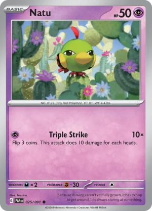 Pokémon TCG SV: Paldean Fates 025/091 Natu Common Ungraded
