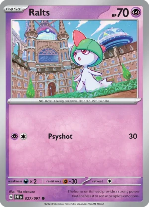 Pokémon TCG SV: Paldean Fates 027/091 Ralts Common Ungraded