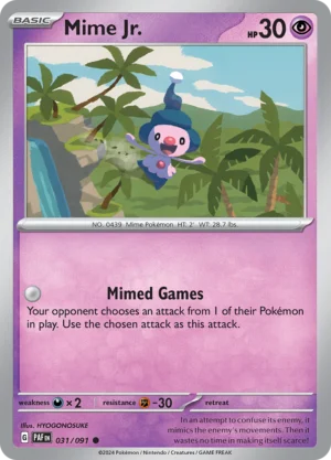 Pokémon TCG SV: Paldean Fates 031/091 Mime Jr. Common Ungraded