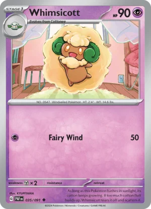 Pokémon TCG SV: Paldean Fates 035/091 Whimsicott Uncommon Ungraded
