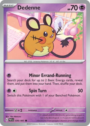 Pokémon TCG SV: Paldean Fates 036/091 Dedenne Common Ungraded