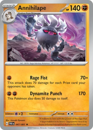 Pokémon TCG SV: Paldean Fates 047/091 Annihilape Rare Ungraded