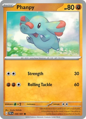 Pokémon TCG SV: Paldean Fates 048/091 Phanpy Common Ungraded