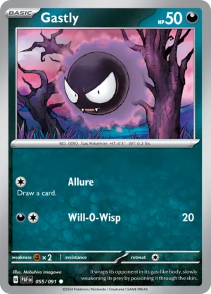 Pokémon TCG SV: Paldean Fates 055/091 Gastly Common Ungraded