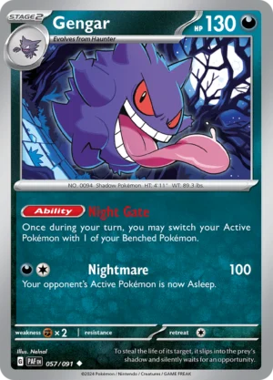 Pokémon TCG SV: Paldean Fates 057/091 Gengar Uncommon Ungraded