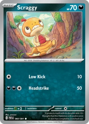 Pokémon TCG SV: Paldean Fates 060/091 Scraggy Common Ungraded