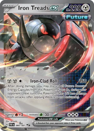 Pokémon TCG SV: Paldean Fates 066/091 Iron Treads ex Double Rare Ungraded