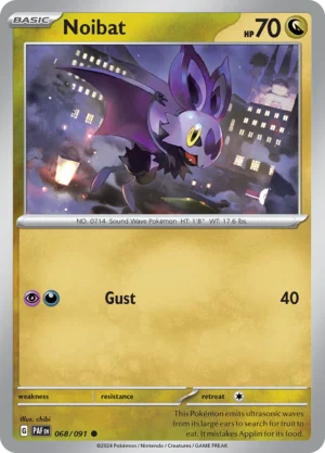 Pokémon TCG SV: Paldean Fates 068/091 Noibat Common Ungraded