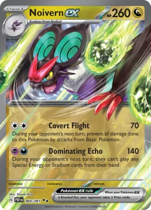 Pokémon TCG SV: Paldean Fates 069/091 Noivern ex Double Rare Ungraded