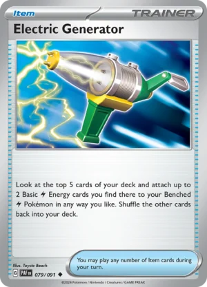 Pokémon TCG SV: Paldean Fates 079/091 Electric Generator Uncommon Ungraded