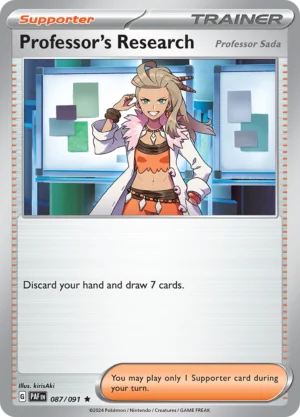 Pokémon TCG SV: Paldean Fates 087/091 Professor's Research Professor Sada Rare Ungraded