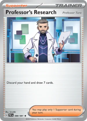 Pokémon TCG SV: Paldean Fates 088/091 Professor's Research Professor Turo Rare Ungraded