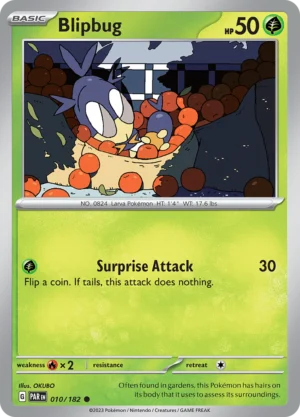Pokémon TCG SV4: Paradox Rift 010/182 Blipbug Common Ungraded