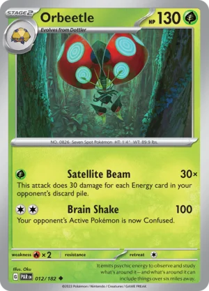 Pokémon TCG SV4: Paradox Rift 012/182 Orbeetle Uncommon Ungraded