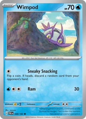 Pokémon TCG SV4: Paradox Rift 048/182 Wimpod Common Ungraded