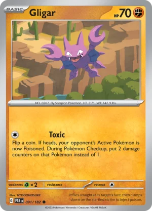 Pokémon TCG SV4: Paradox Rift 091/182 Gligar Common Ungraded