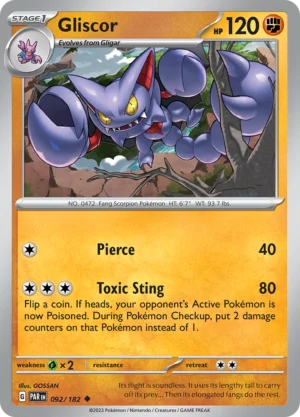 Pokémon TCG SV4: Paradox Rift 092/182 Gliscor Uncommon Ungraded