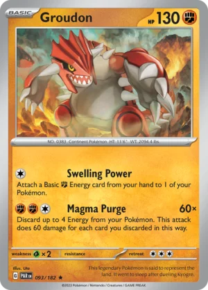Pokémon TCG SV4: Paradox Rift 093/182 Groudon Rare Ungraded