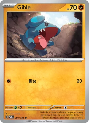 Pokémon TCG SV4: Paradox Rift 094/182 Gible Common Ungraded