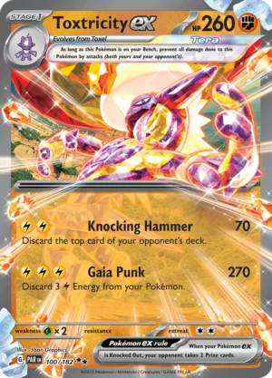 Pokémon TCG SV4: Paradox Rift 100/182 Toxtricity ex Double Rare Ungraded