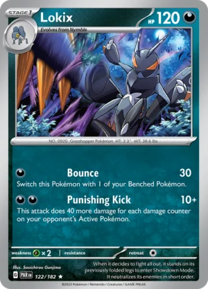 Pokémon TCG SV4: Paradox Rift 122/182 Lokix Rare Ungraded