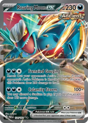 Pokémon TCG SV4: Paradox Rift 124/182 Roaring Moon ex Double Rare Ungraded