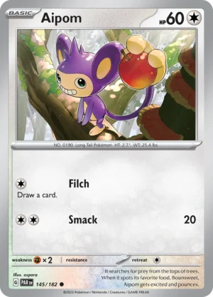 Pokémon TCG SV4: Paradox Rift 145/182 Aipom Common Ungraded