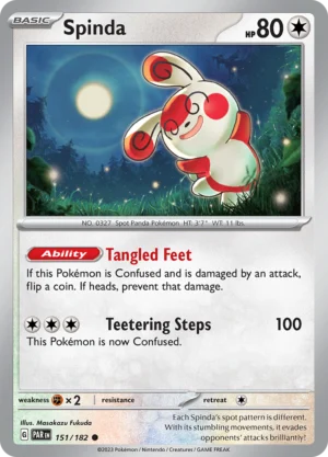 Pokémon TCG SV4: Paradox Rift 151/182 Spinda Common Ungraded