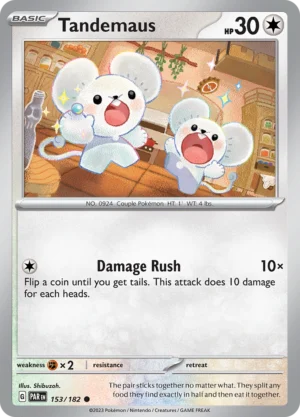 Pokémon TCG SV4: Paradox Rift 153/182 Tandemaus Common Ungraded