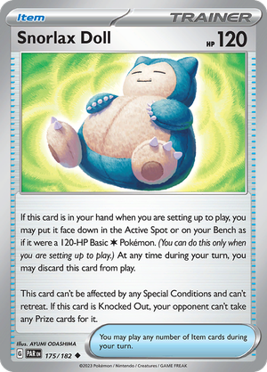 Pokémon TCG SV4: Paradox Rift 175/182 Snorlax Doll Uncommon Ungraded