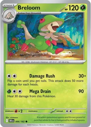 Pokémon TCG SV10: Destined Rivals 006/182 Breloom Common Ungraded
