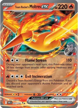 Pokémon TCG SV10: Destined Rivals 031/182 Team Rocket's Moltres ex Double Rare Ungraded