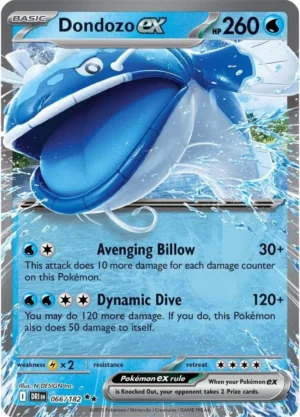 Pokémon TCG SV10: Destined Rivals 066/182 Dondozo ex Double Rare Ungraded