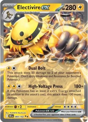 Pokémon TCG SV10: Destined Rivals 069/182 Electivire ex Double Rare Ungraded