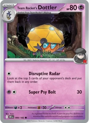 Pokémon TCG SV10: Destined Rivals 088/182 Team Rocket's Dottler Common Ungraded