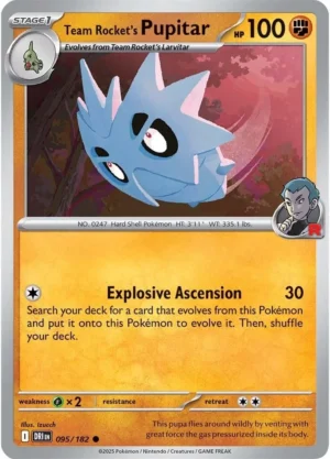 Pokémon TCG SV10: Destined Rivals 095/182 Team Rocket's Pupitar Common Ungraded