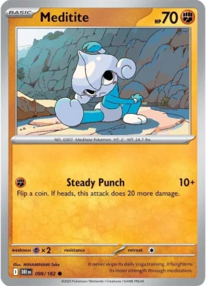 Pokémon TCG SV10: Destined Rivals 099/182 Meditite Common Ungraded