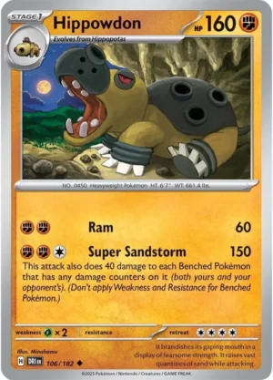 Pokémon TCG SV10: Destined Rivals 106/182 Hippowdon Uncommon Ungraded
