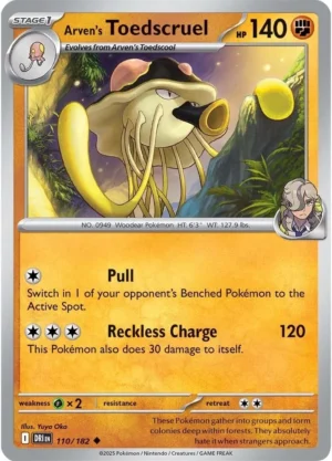 Pokémon TCG SV10: Destined Rivals 110/182 Arven's Toedscruel Uncommon Ungraded
