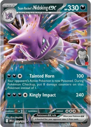 Pokémon TCG SV10: Destined Rivals 119/182 Team Rocket's Nidoking ex Double Rare Ungraded