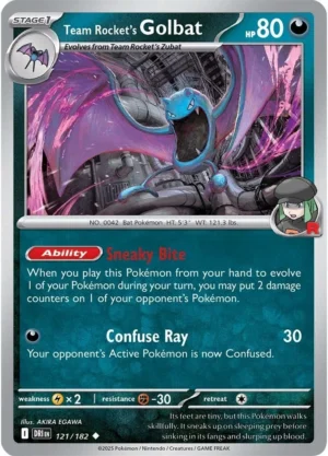 Pokémon TCG SV10: Destined Rivals 121/182 Team Rocket's Golbat Uncommon Ungraded