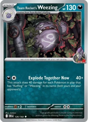 Pokémon TCG SV10: Destined Rivals 126/182 Team Rocket's Weezing Uncommon Ungraded