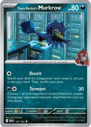 Pokémon TCG SV10: Destined Rivals 127/182 Team Rocket's Murkrow Uncommon Ungraded